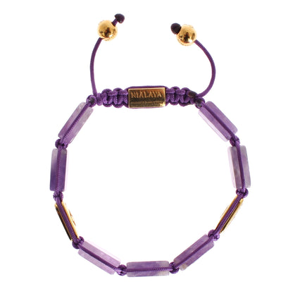 Nialaya CZ Amethyst 18K Gold 925 Armband