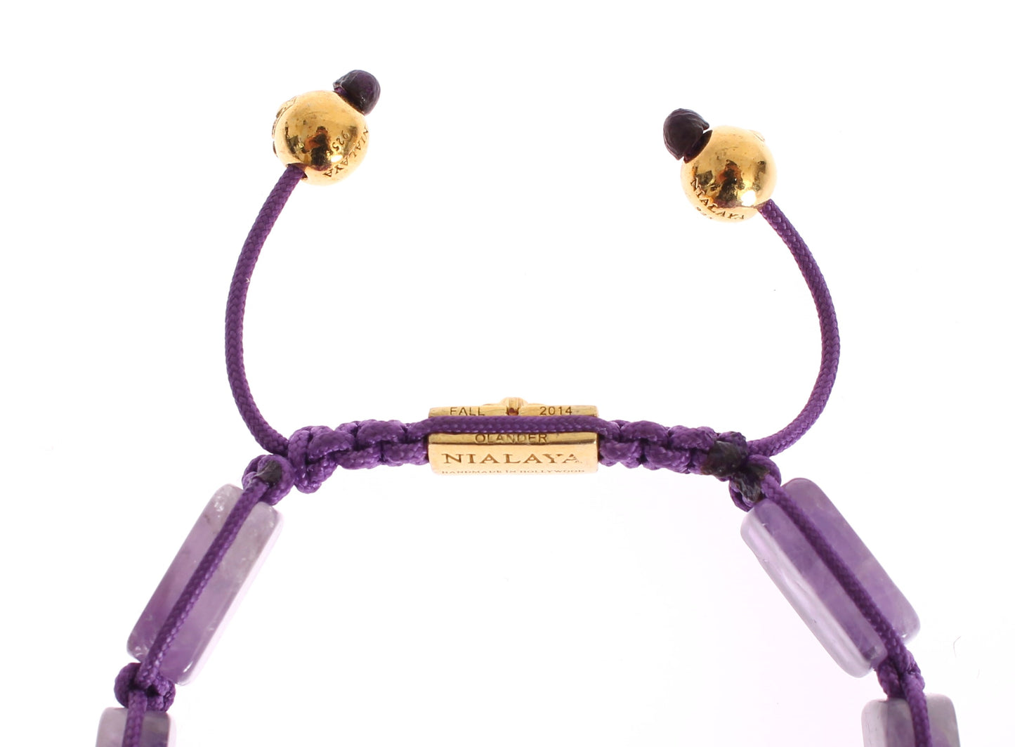 Nialaya CZ Amethyst 18K Gold 925 Armband