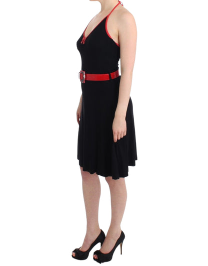 Roccobarocco Elegant Black Palladio Knee-Length Dress