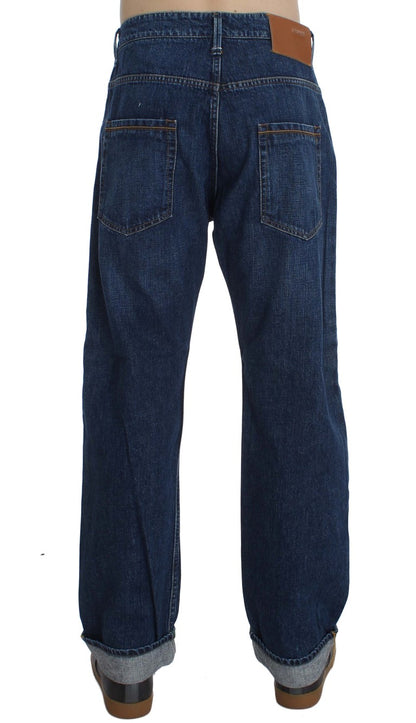 Acht Baggy-Jeans aus Baumwolle in blauer Waschung mit lockerer Passform