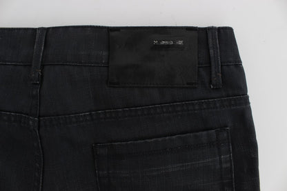 Acht graue Skinny-Slim-Fit-Jeans aus Baumwolle