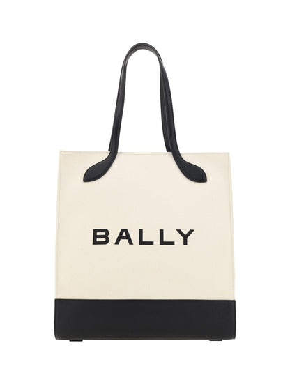 Bally Tote-Umhängetasche aus weißem und schwarzem Leder