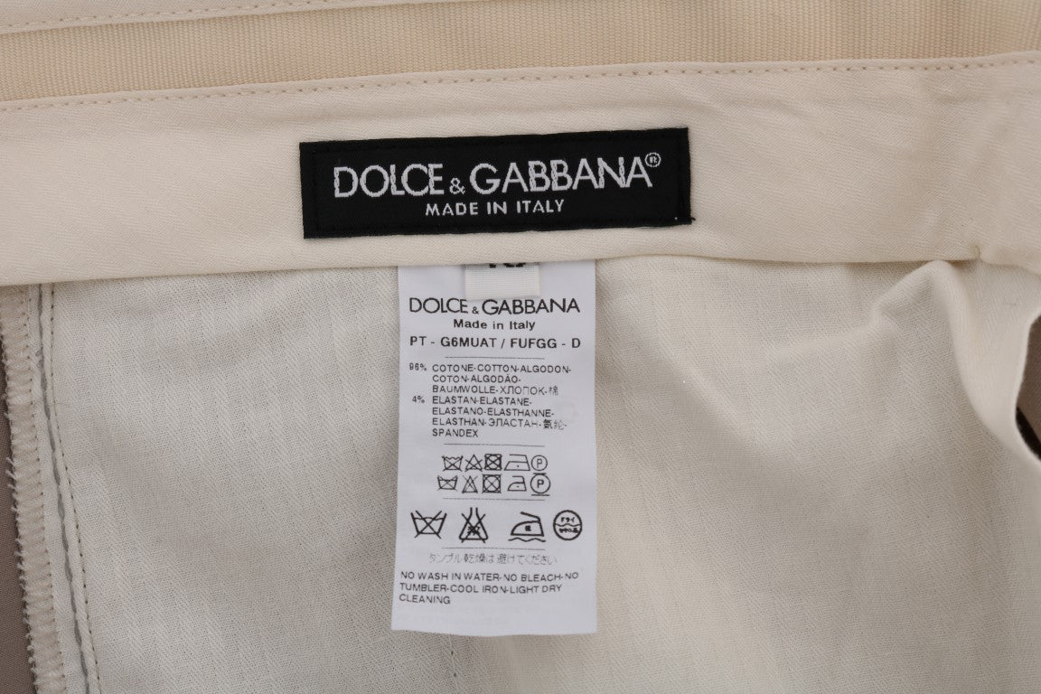 Dolce &amp; Gabbana Beige Baumwoll-Stretch-Chinohose