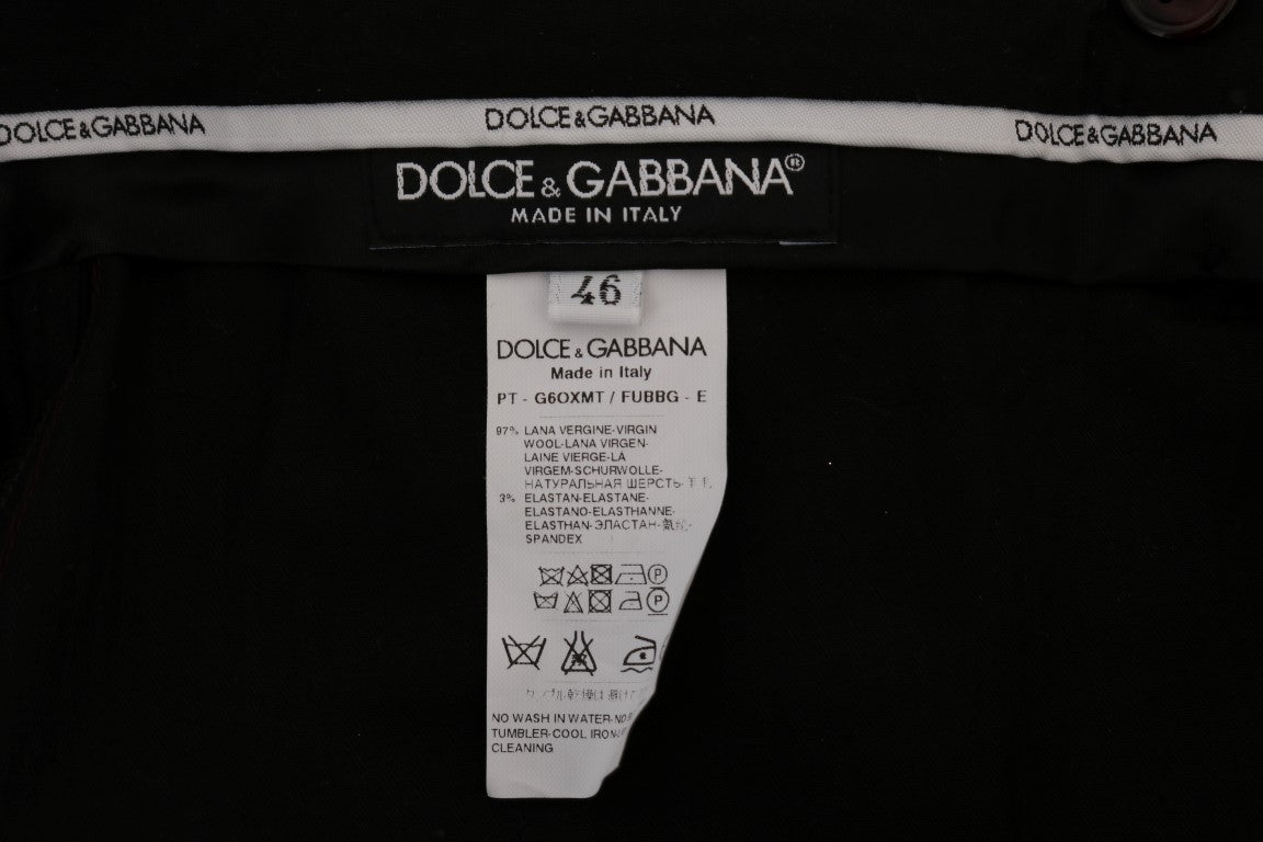 Dolce &amp; Gabbana Lila Woll-Stretch-Formelle Hose