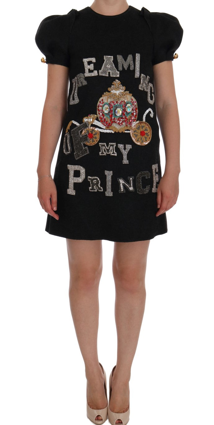 Dolce &amp; Gabbana Graues Kristallkleid „Dreaming of My Prince“.