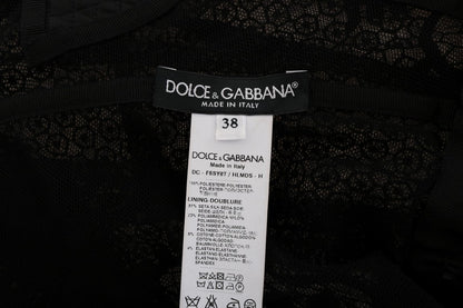 Schwarzes, geblümtes Etuikleid von Dolce &amp; Gabbana