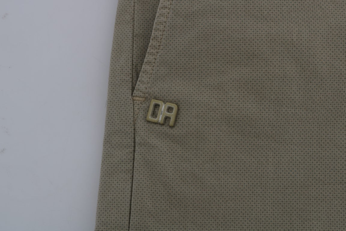 Daniele Alessandrini Beige Baumwoll-Stretch-Chinos mit schmaler Passform