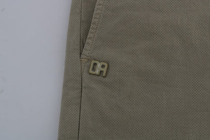 Daniele Alessandrini Beige Baumwoll-Stretch-Chinos mit schmaler Passform