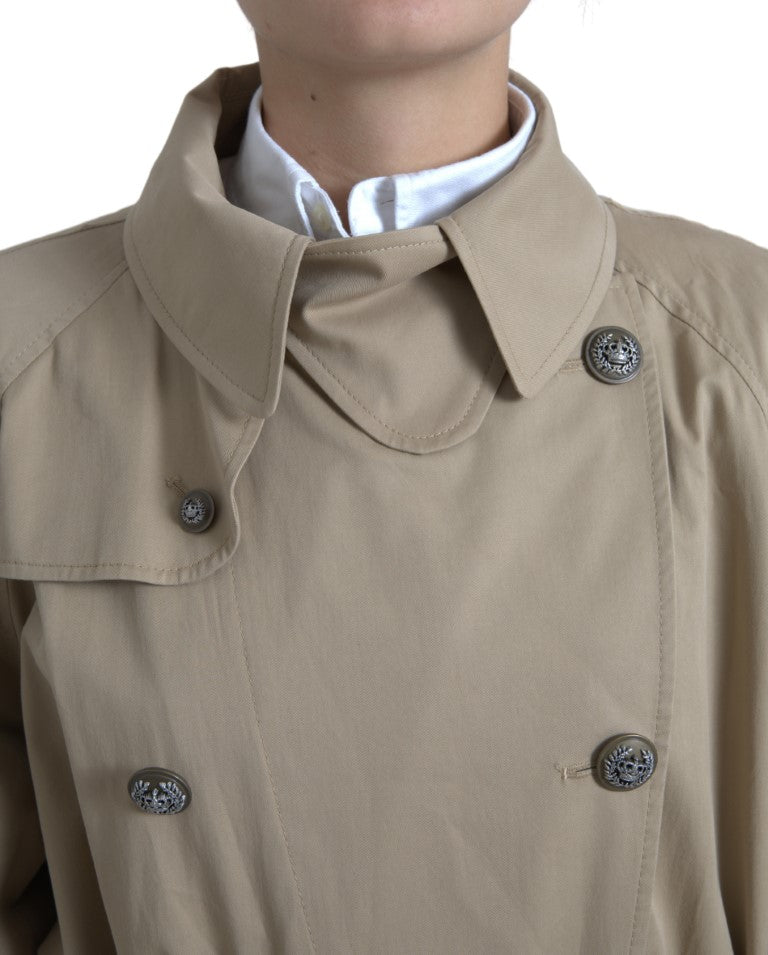 Dolce &amp; Gabbana Khaki zweireihige Trenchcoat-Jacke