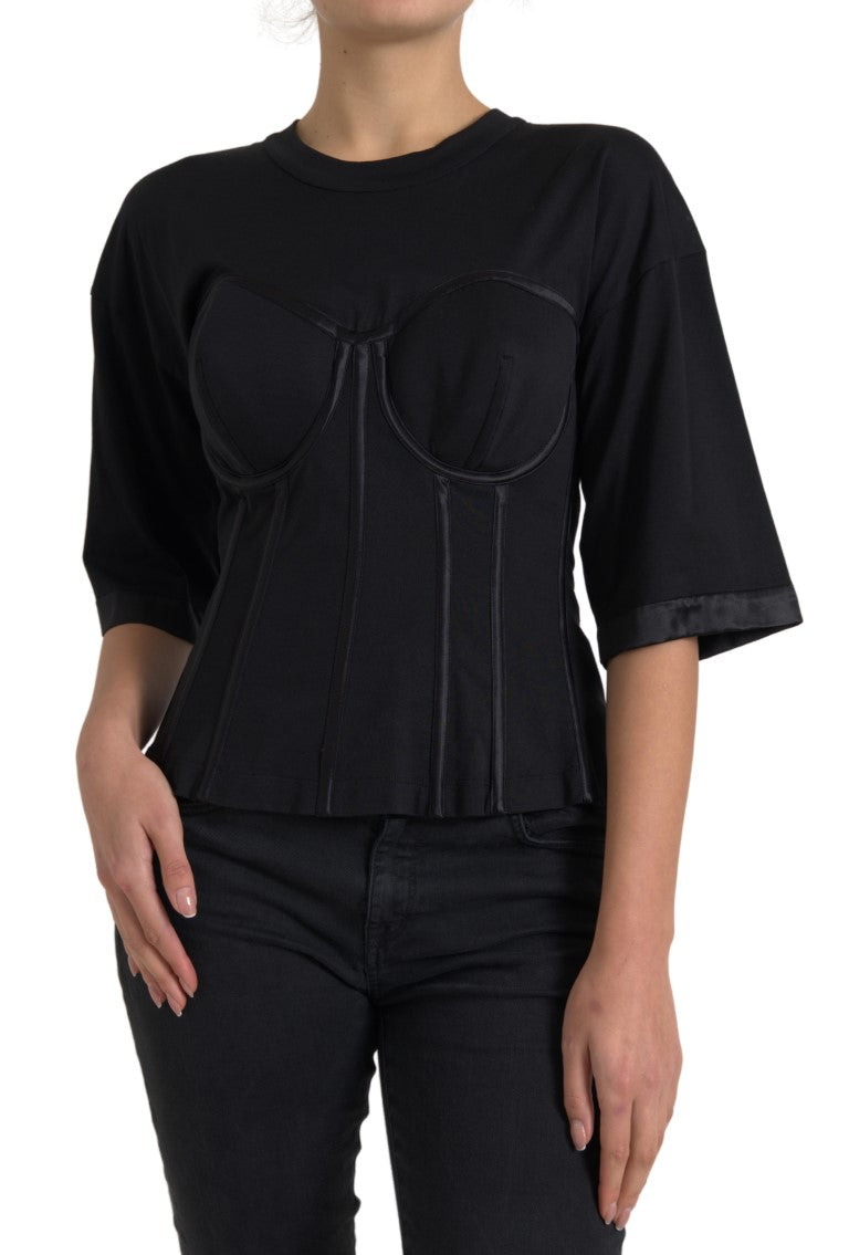 Dolce & Gabbana Timeless Black Silk Blend Corset Top