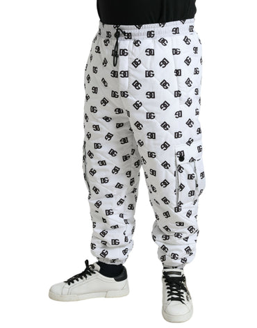 Dolce &amp; Gabbana Weißes Logo DG Print Herren Jogger Jogginghose Hose