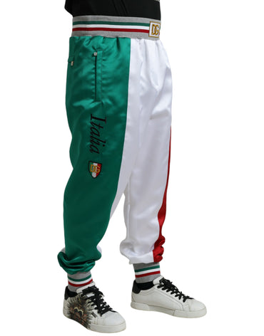 Mehrfarbige, schmale Jogginghose mit italienischem Patch von Dolce &amp; Gabbana