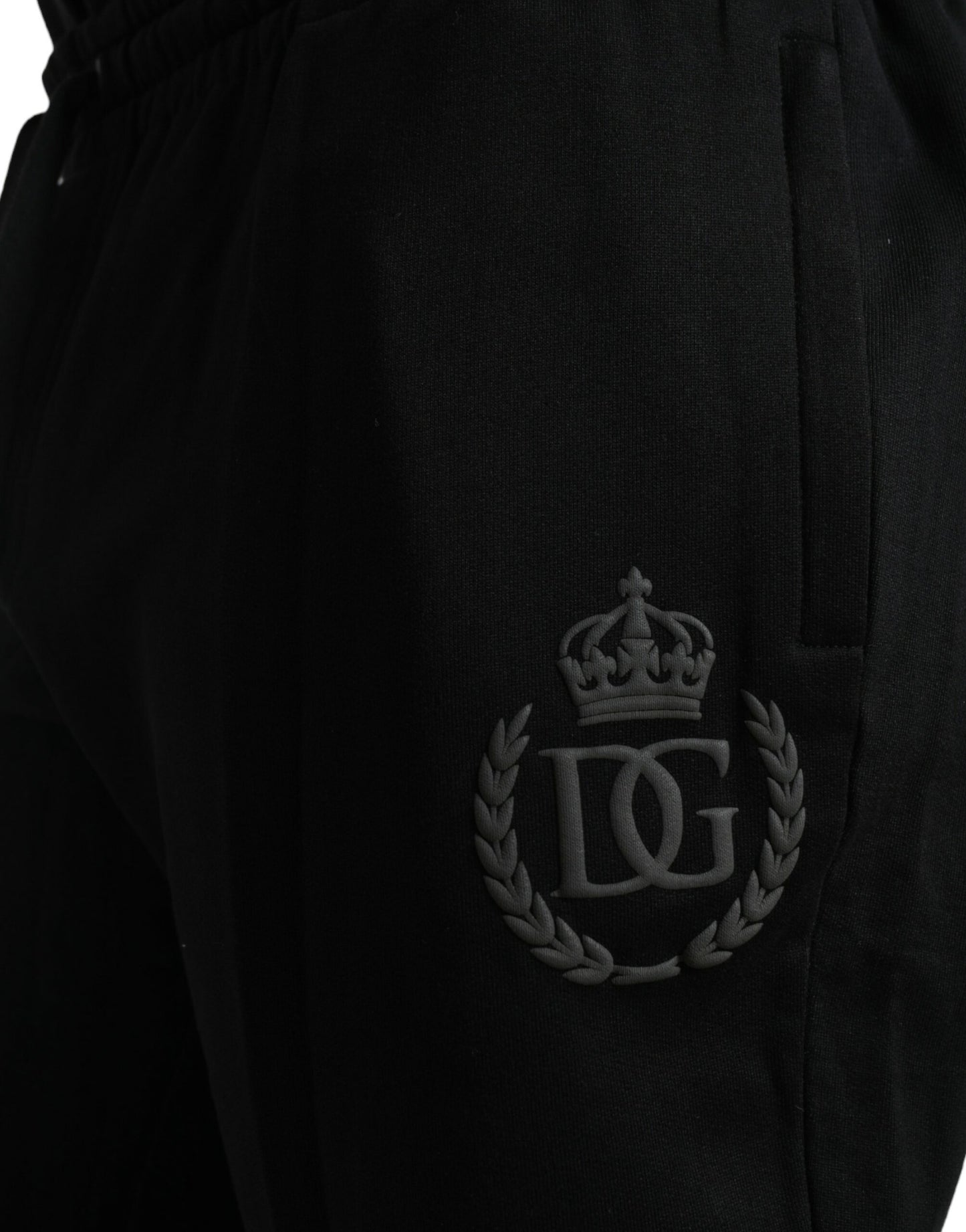 Dolce &amp; Gabbana Schwarze Baumwoll-Logo-Jogginghose für Herren