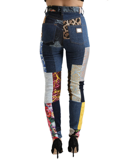 Dolce &amp; Gabbana Mehrfarbige Patchwork-Jeans GRACE Skinny Denim