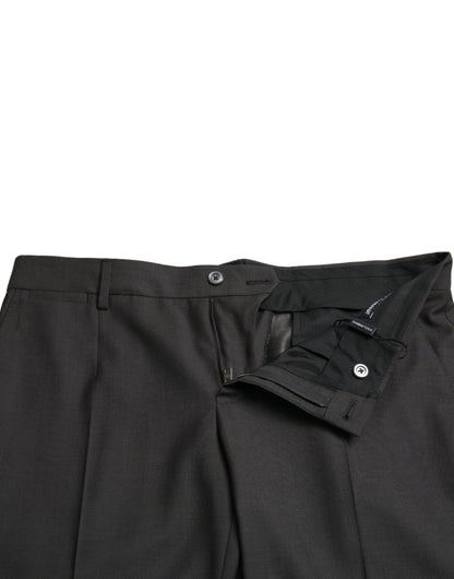 Dolce &amp; Gabbana Dunkelgraue Stretch-Schlanke formelle Hose