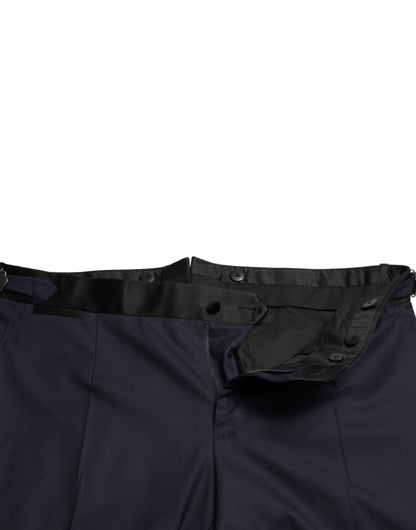 Kurze, schmal zulaufende Hose aus blauer Wolle von Dolce &amp; Gabbana