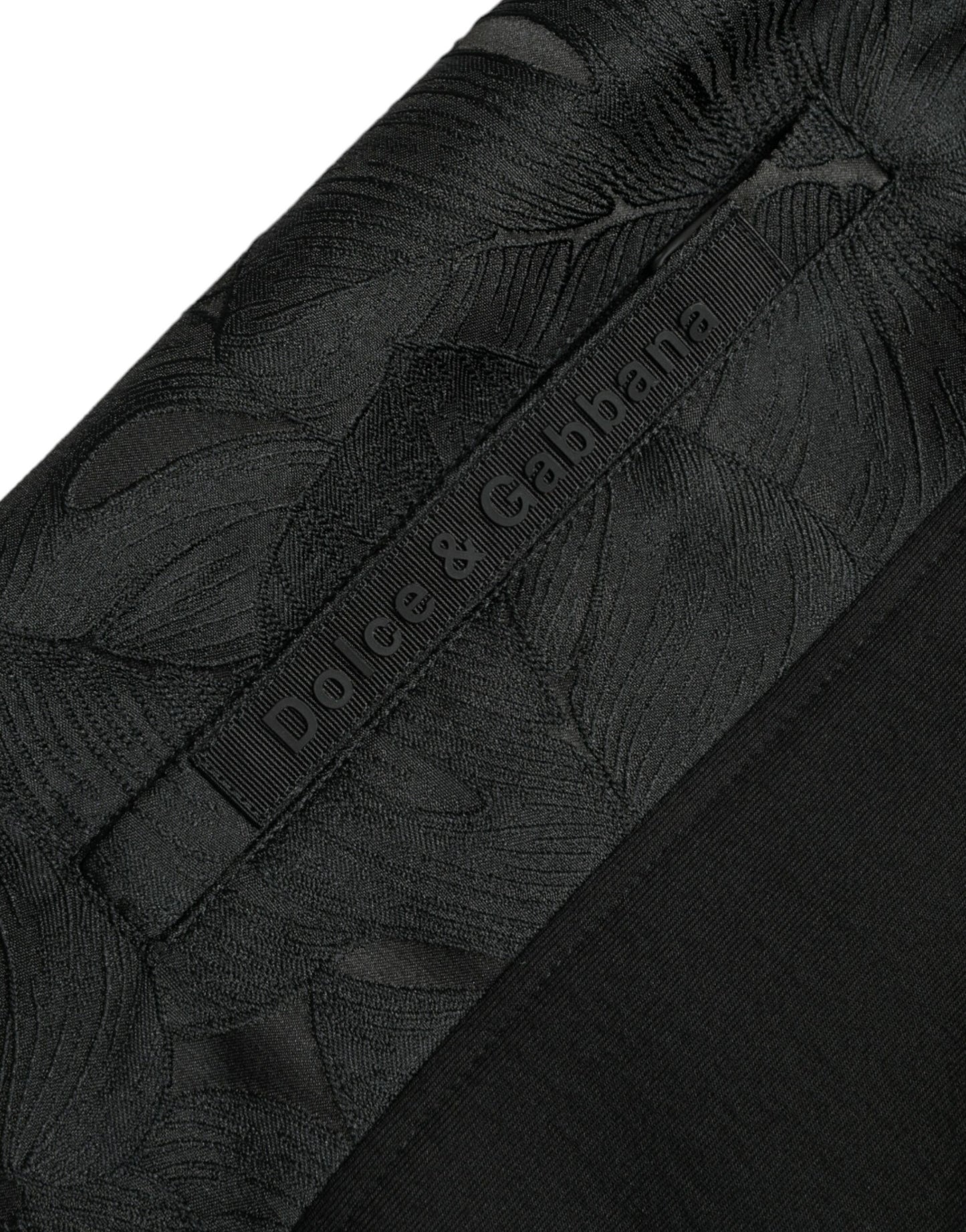 Dolce &amp; Gabbana Schwarze schmale Stretch-Jogginghose aus Baumwolle