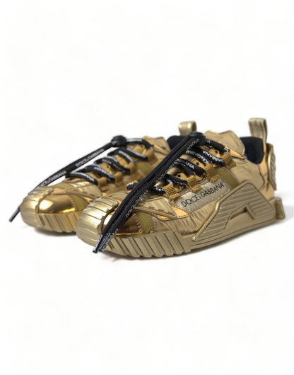 Dolce &amp; Gabbana Metallic Gold NS1 Low Top Sneakers Schuhe