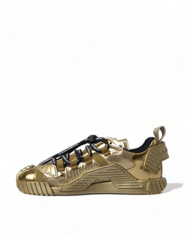 Dolce &amp; Gabbana Metallic Gold NS1 Low Top Sneakers Schuhe