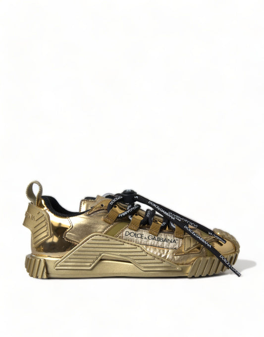 Dolce &amp; Gabbana Metallic Gold NS1 Low Top Sneakers Schuhe