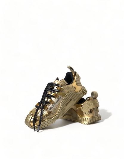 Dolce &amp; Gabbana Metallic Gold NS1 Low Top Sneakers Schuhe