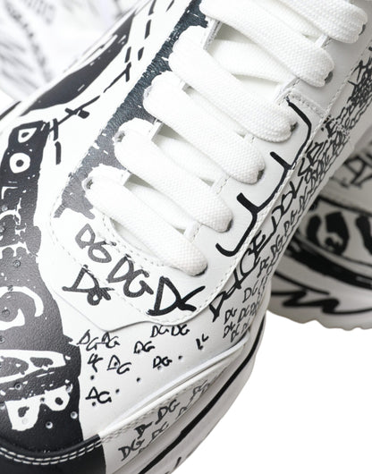 Dolce & Gabbana Daymaster Graffiti Print Mid Top Sneakers