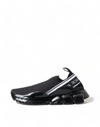 Dolce &amp; Gabbana Schwarze Sorrento Slip-On-Low-Top-Sneaker-Schuhe