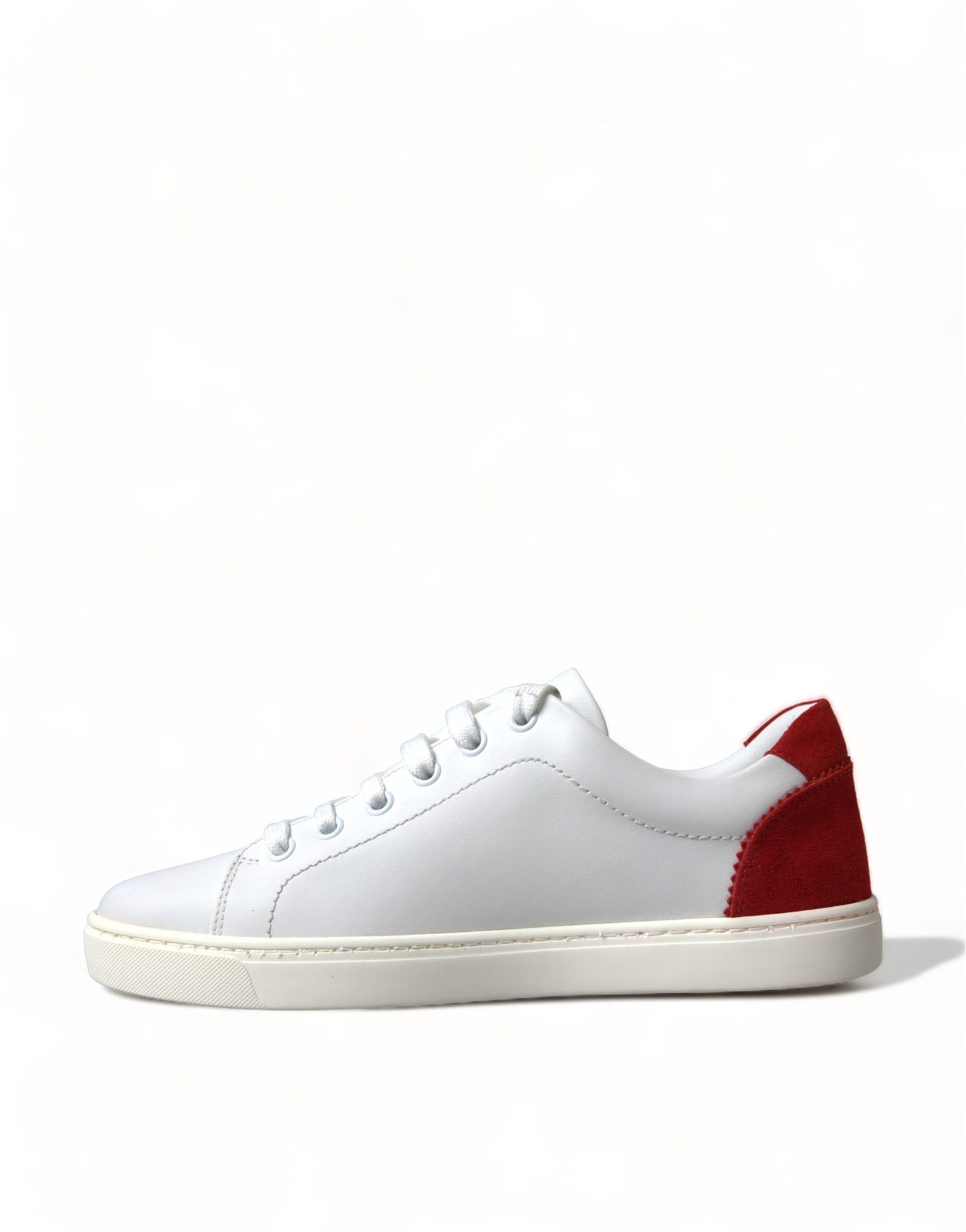 Dolce &amp; Gabbana Low-Top-Sneakers aus weißem, rotem Leder