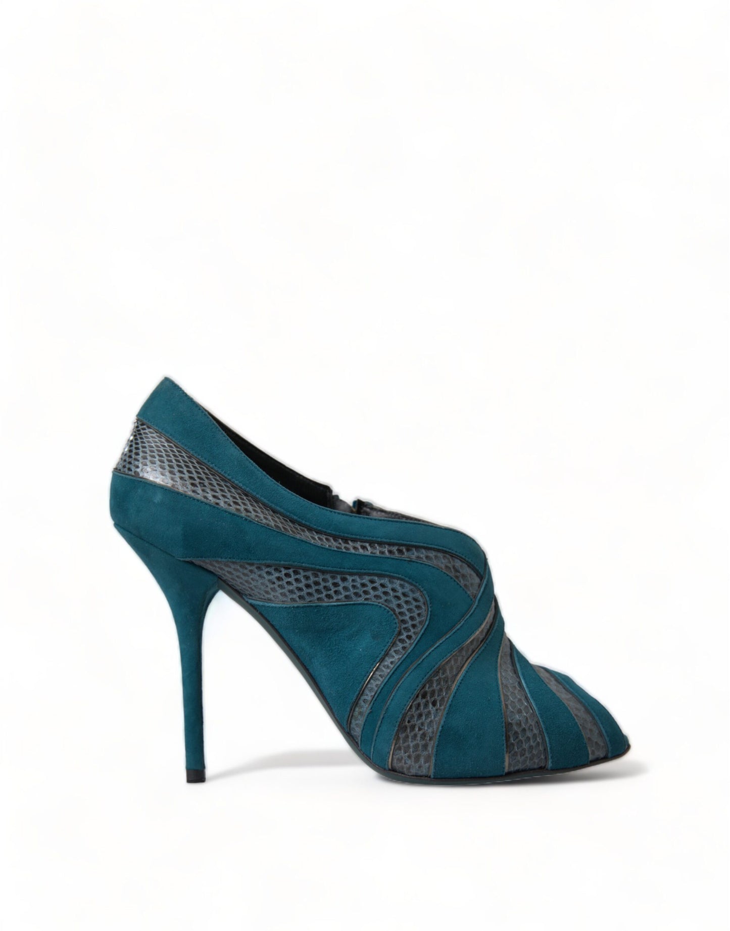 Dolce &amp; Gabbana Peep-Toe-Pumps aus Wildleder in Blaugrün