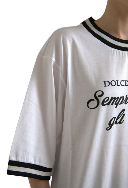 Dolce &amp; Gabbana Weißes DG Fashion T-Shirt mit Rundhalsausschnitt aus Baumwolle