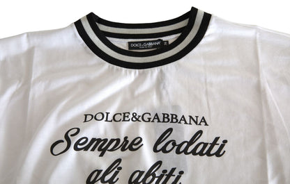 Dolce &amp; Gabbana Weißes DG Fashion T-Shirt mit Rundhalsausschnitt aus Baumwolle