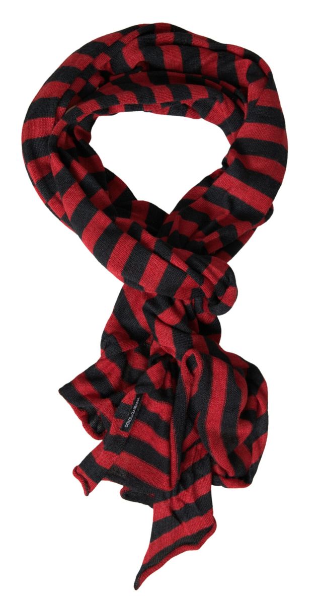 Dolce & Gabbana Elegant Striped Acrylic Wool Silk Scarf