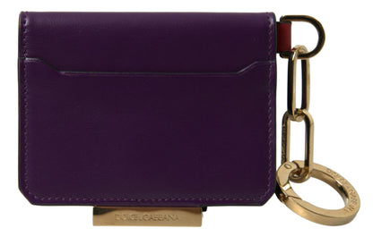 Dolce &amp; Gabbana Lila Kalbsleder Bifold Logo Kartenetui