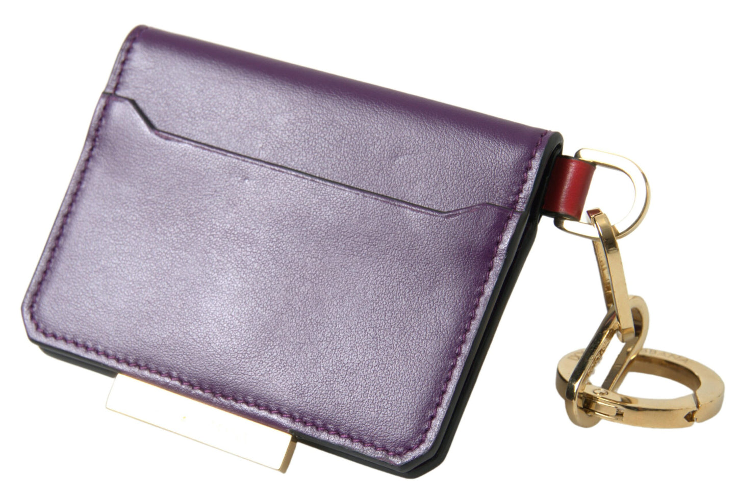 Dolce &amp; Gabbana Lila Kalbsleder Bifold Logo Kartenetui