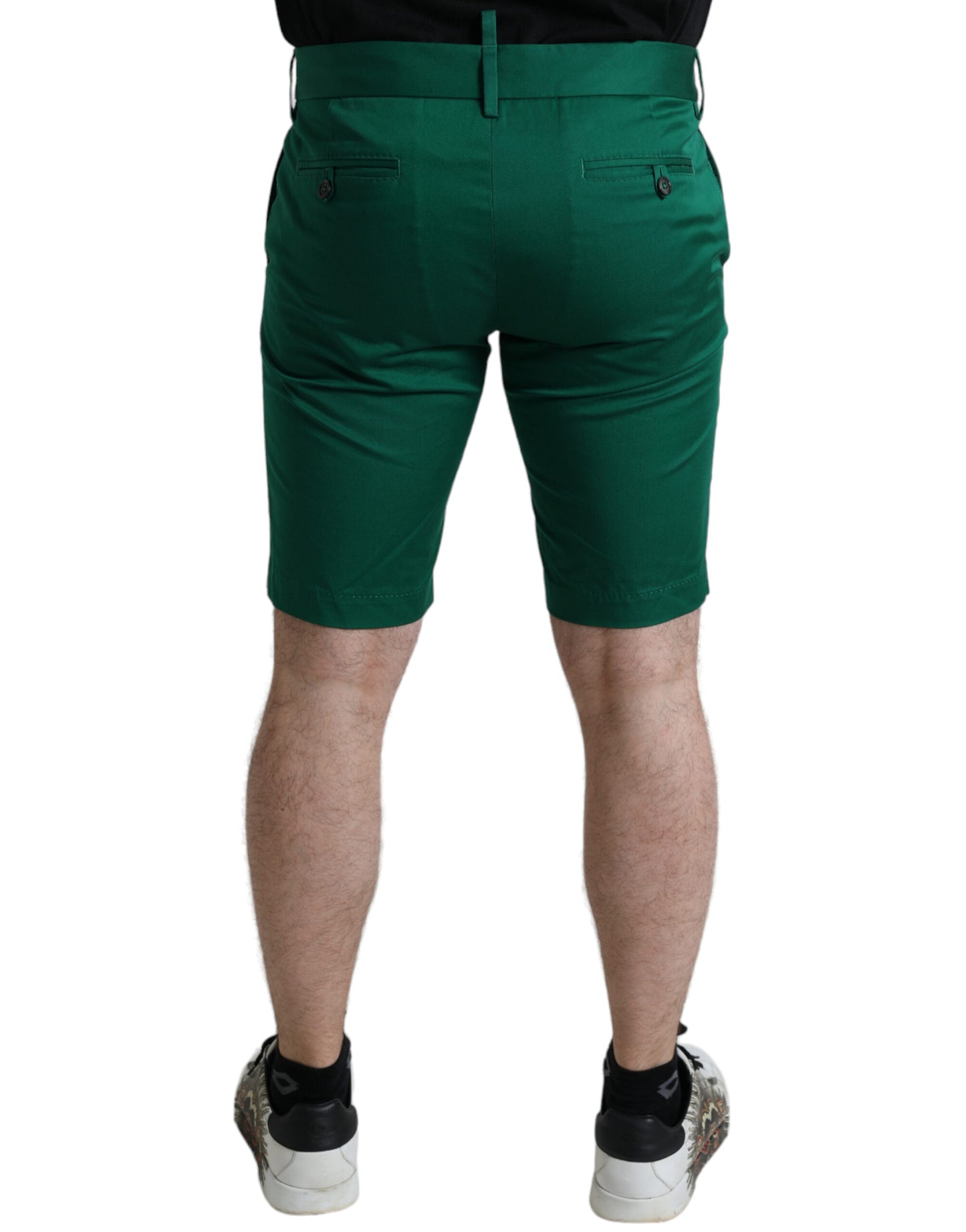 Dolce &amp; Gabbana Dunkelgrüne Baumwoll-Stretch-Bermudashorts für Herren