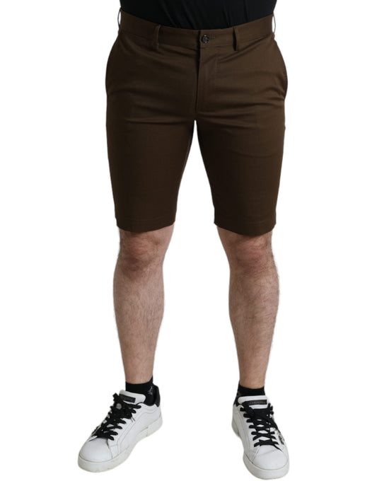 Dolce &amp; Gabbana Braune Baumwoll-Stretch-Bermudashorts für Herren