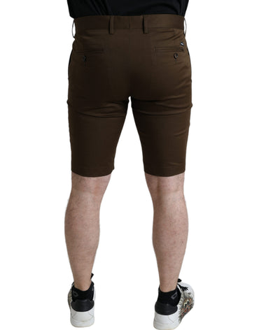 Dolce &amp; Gabbana Braune Baumwoll-Stretch-Bermudashorts für Herren