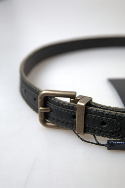 Dolce & Gabbana Elegant Black Leather-Cotton Blend Belt