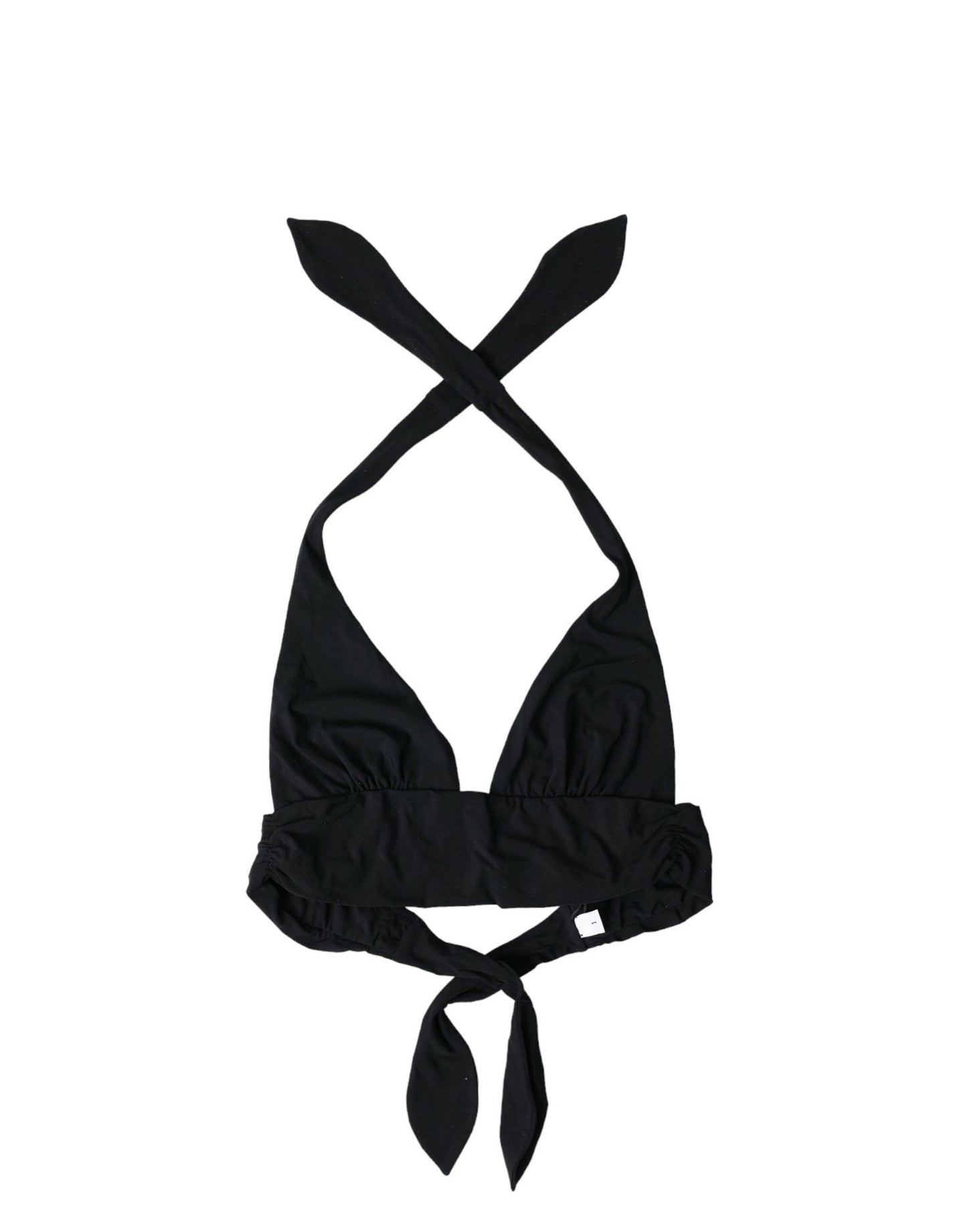 Dolce &amp; Gabbana Schwarzer Nylon-Stretch-Bademode-Bikini mit Neckholder