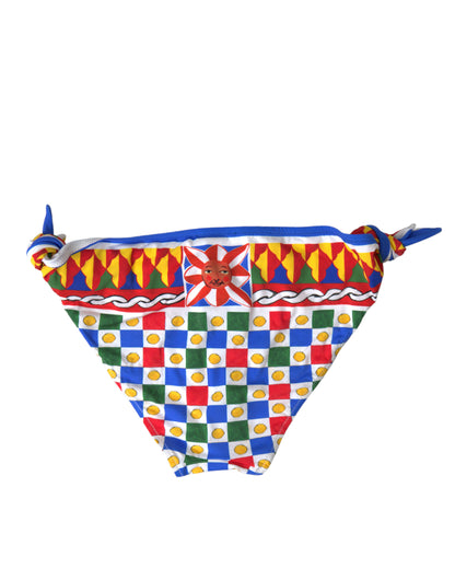 Mehrfarbiger Carretto Bottom Swim Beachwear-Bikini von Dolce &amp; Gabbana