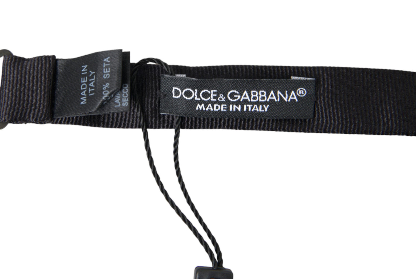 Dolce &amp; Gabbana Schwarze Papillon-Fliege aus massiver Seide mit verstellbarem Hals