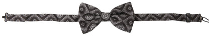 Dolce &amp; Gabbana Schwarze Papillon-Fliege mit verstellbarem Hals und Fantasy-Muster