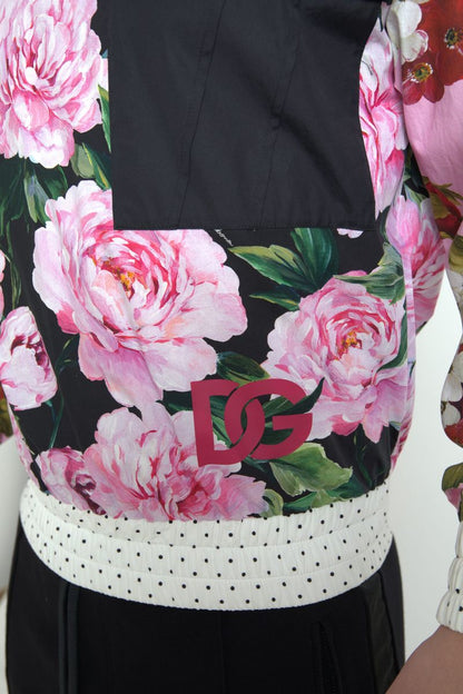 Dolce &amp; Gabbana Pink Floral Roses Pullover mit Rundhalsausschnitt