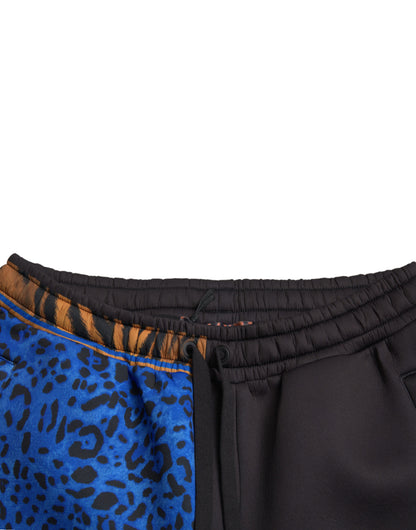 Schwarze Cargo-Jogginghose mit Tiger-Print von Dolce &amp; Gabbana