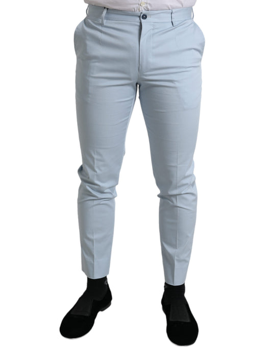 Dolce &amp; Gabbana Sky Blue Cotton Stretch Skinny Hose