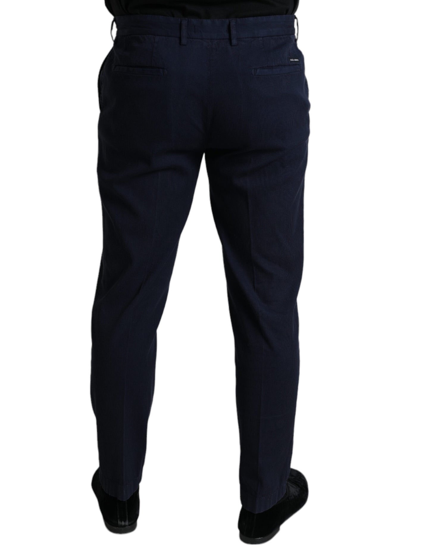 Dunkelblaue Slim-Fit-Anzughose aus Baumwollstretch von Dolce &amp; Gabbana