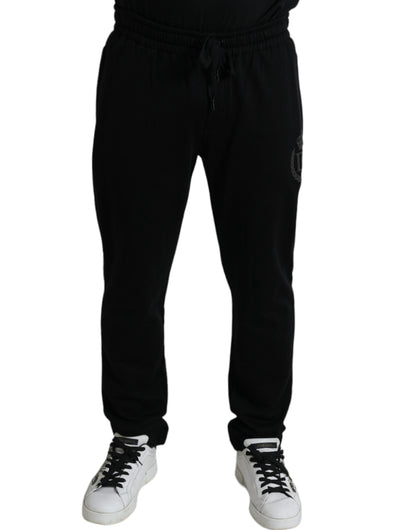 Schwarze Skinny-Jogginghose mit DG-Logo von Dolce &amp; Gabbana