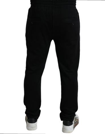 Schwarze Skinny-Jogginghose mit DG-Logo von Dolce &amp; Gabbana