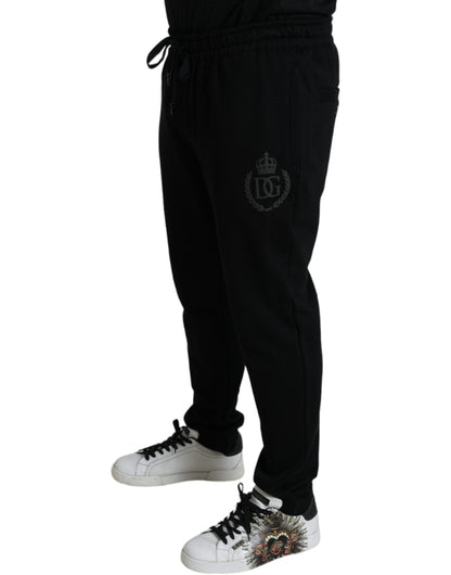 Schwarze Skinny-Jogginghose mit DG-Logo von Dolce &amp; Gabbana