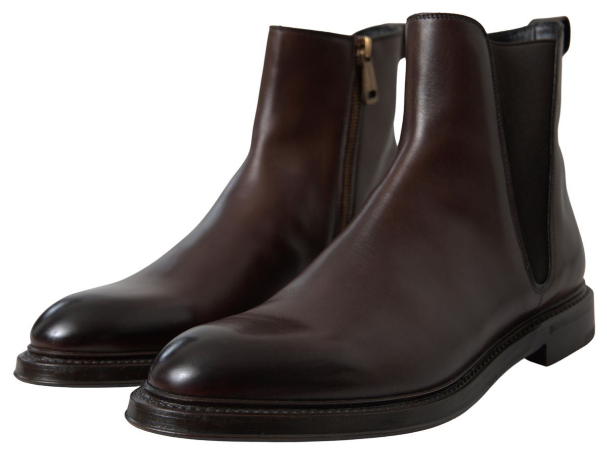 Dolce & Gabbana Elegant Leather Chelsea Boots